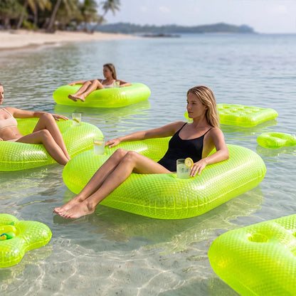 Inflatable Pool Float Chair with Cup Holder