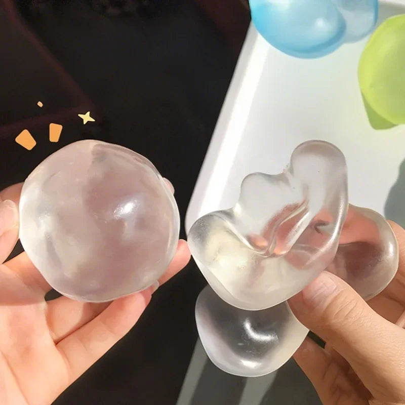 Coconut Squishy Toy – Transparent Mochi Squeeze Fidget