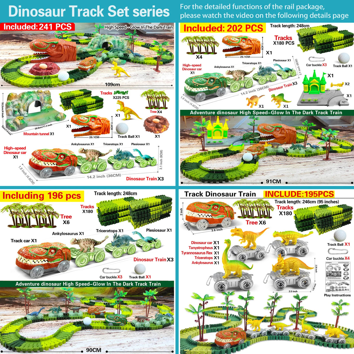 Dinosaur Race Track Toy Set – Flexible Track and Racing Car