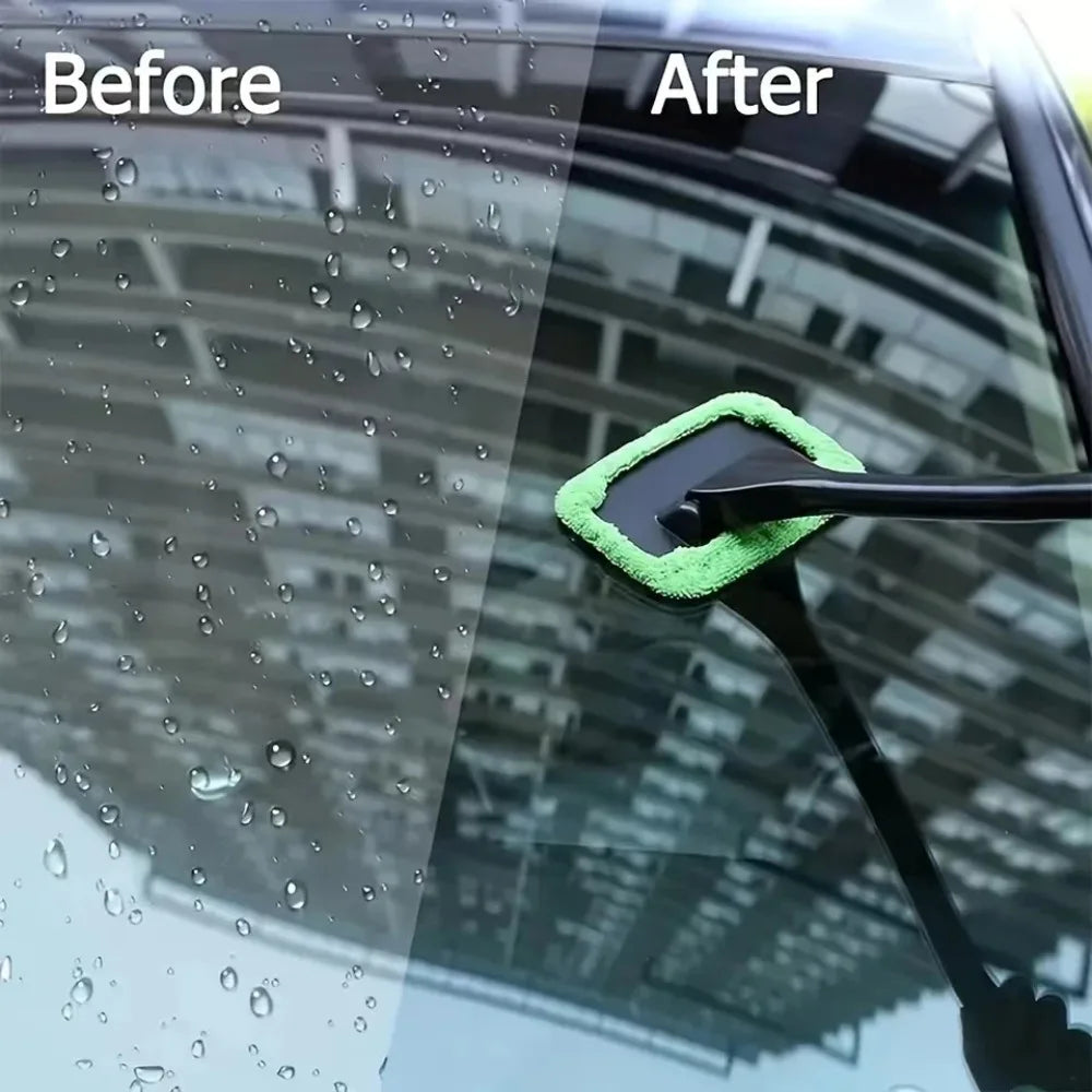 Car Window Cleaner Brush Kit Windshield Cleaning Wash Tool Inside Interior Auto Glass Wiper with Long Handle Car Accessories