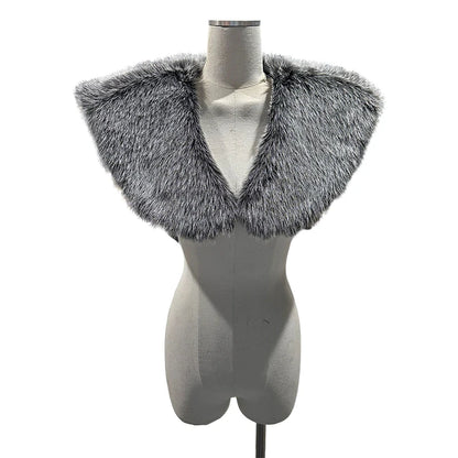 Medieval Viking Fur Cape Shawl Faux Fur Collar Shoulder Cloak Retro Warrior Knight Hunter Pirate Halloween Cosplay Costume