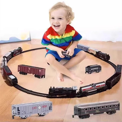 Christmas Train Track Set with Lights – Freight Train Toy