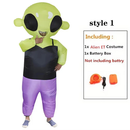 ET Alien inflatable suit Alien Monster Inflatable Costume Scary Green Alien Cosplay Costume For Adult  Party Festival Stage