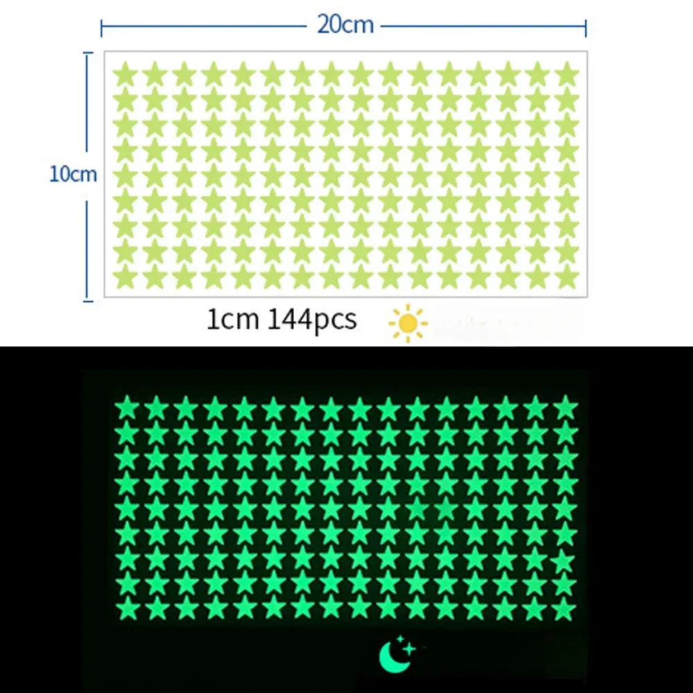Glow in the Dark Star Stickers – Kids Room Wall Decals