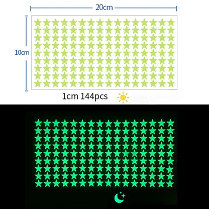 Glow in the Dark Star Stickers – Kids Room Wall Decals