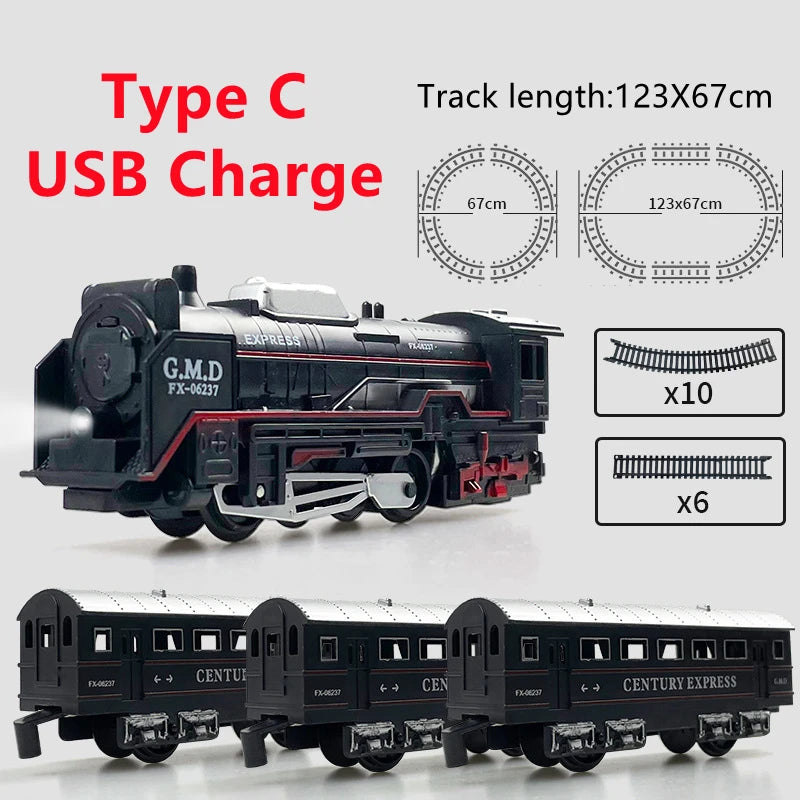 Christmas Train Track Set with Lights – Freight Train Toy