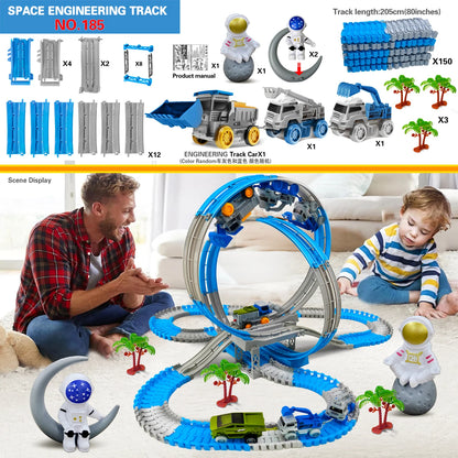 Flexible Race Track Toy Car with Magic Climbing Action