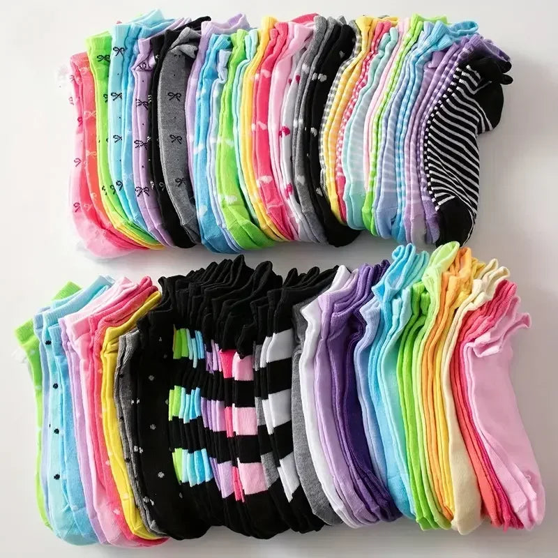 Women's Ankle Socks, Heart Print Low Cut Socks