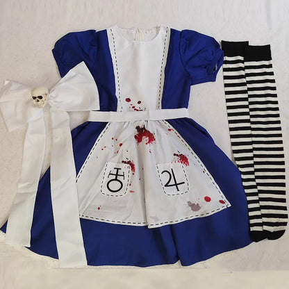 Alice Cosplay Costume Women's Dress with Accessories – Halloween