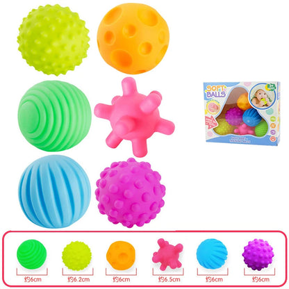 Baby Sensory Ball Set – 6-Piece Textured Grasping Toys