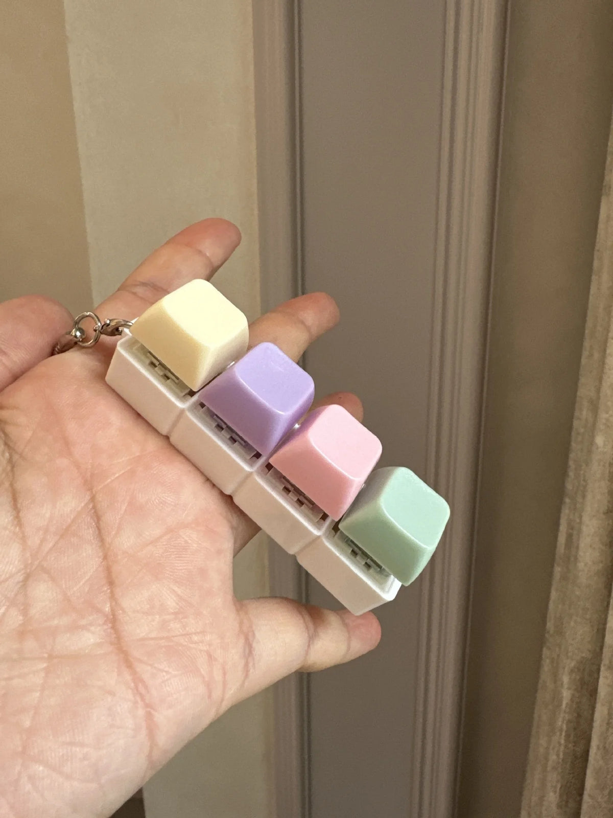 Cartoon Keychain with D-Shaped Buckle Plastic Key Accessory