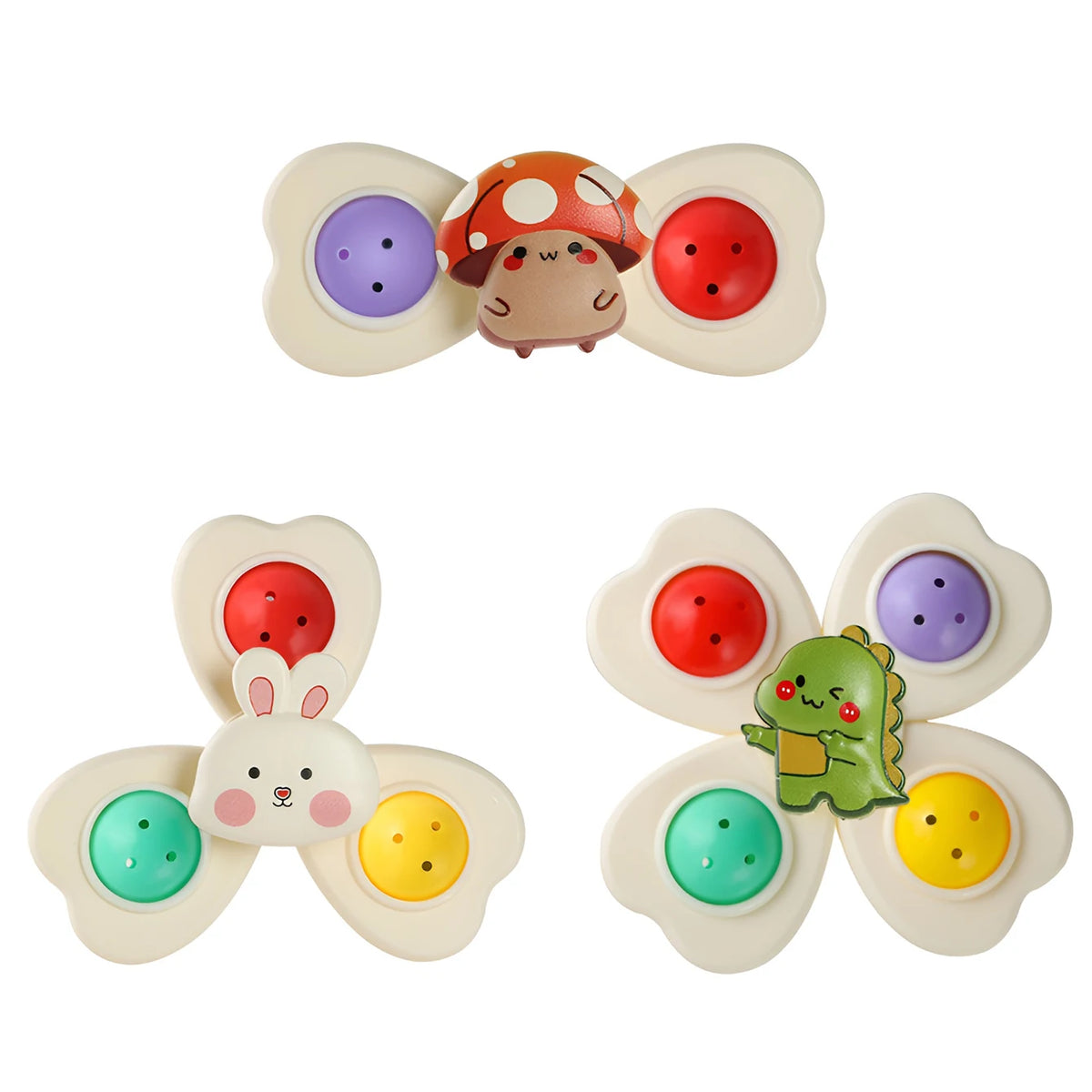 Suction Cup Spinner Toy – Rotating Baby Sensory Play Toy 3PCS