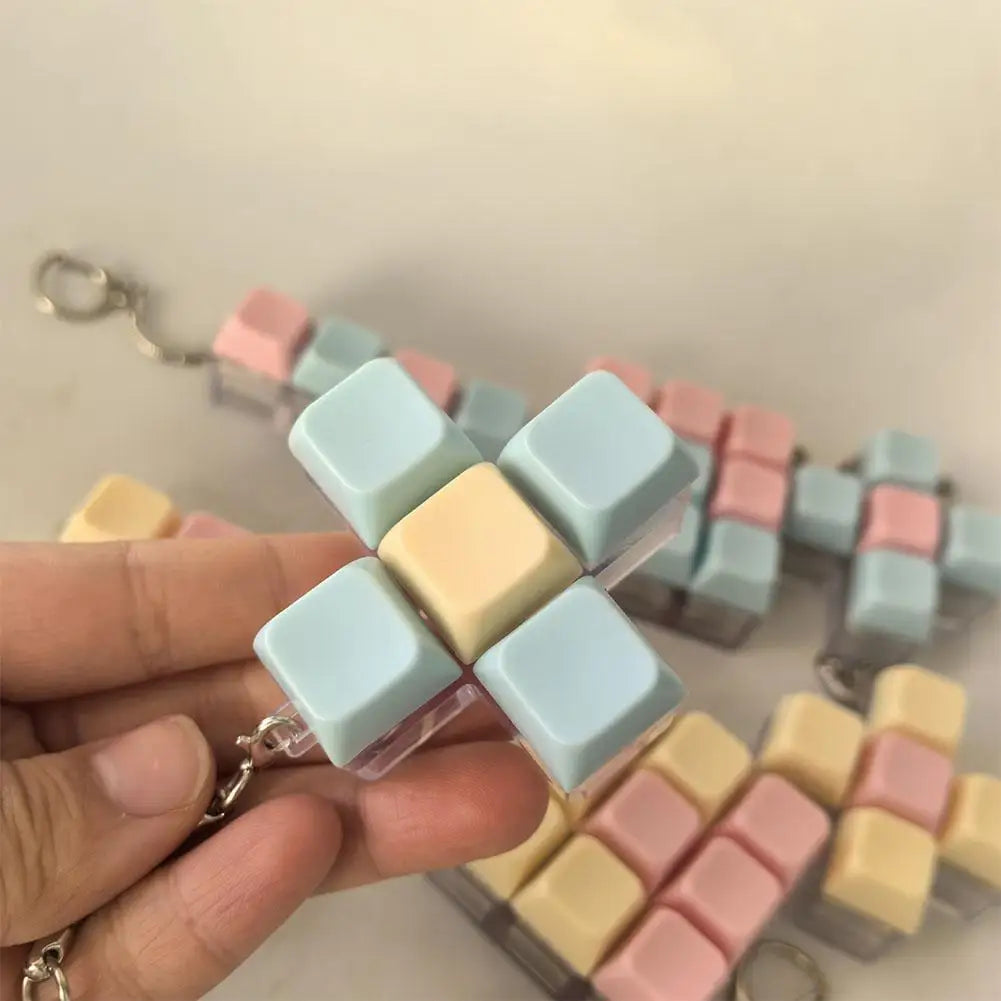 Keyboard Fidget Toy Mini Mechanical Keychain Stress Relief Toy