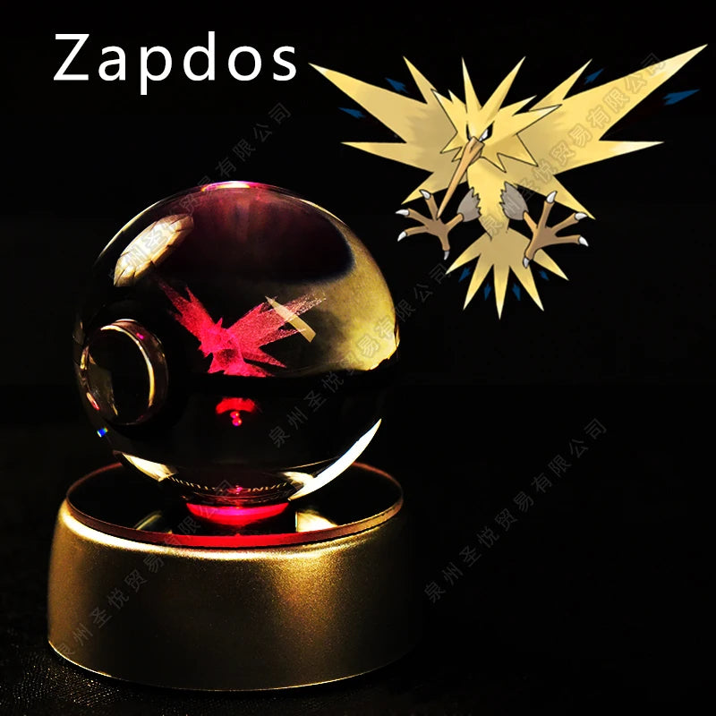 3D Crystal Ball Night Light – LED Glass Lamp with Colorful Base