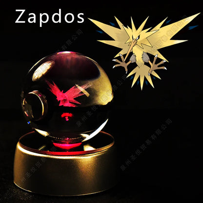3D Crystal Ball Night Light – LED Glass Lamp with Colorful Base