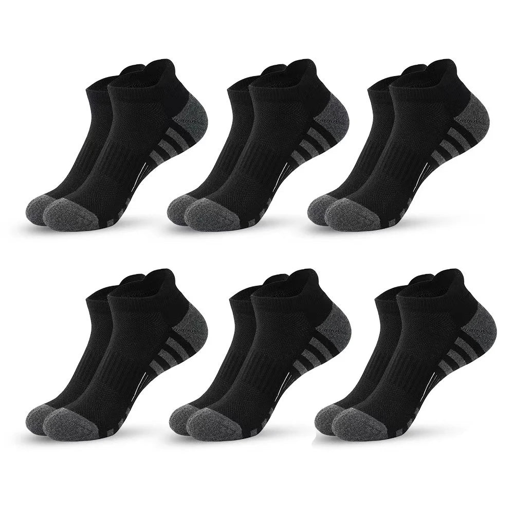 6/24Pairs Ankle Athletic Running Socks Cushioned Breathable Low Cut Sports Tab Socks For Men And Women