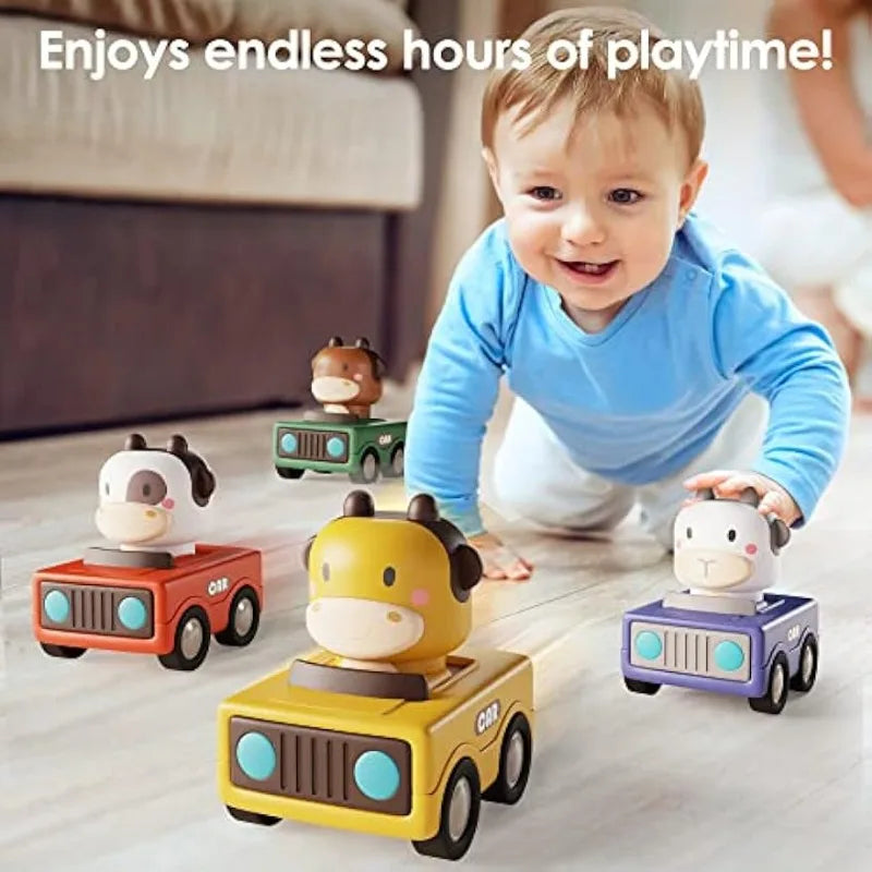 Press and Go Animal Toy Car for Toddlers – Friction Drive