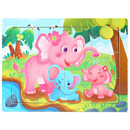Wooden Puzzle Toys 30-Piece Animal Jigsaw Puzzle for Kids