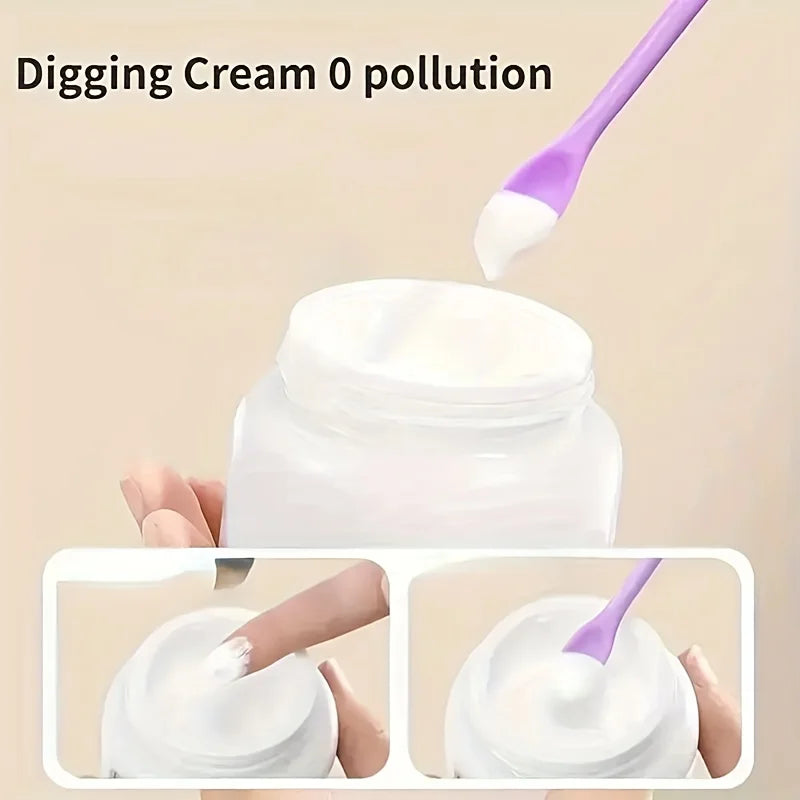 3pcs Reusable Silicone Spatulas, Eco-Friendly Cosmetic Jar Scrapers, Portable for Makeup Skincare, Easy Clean Travel Tool