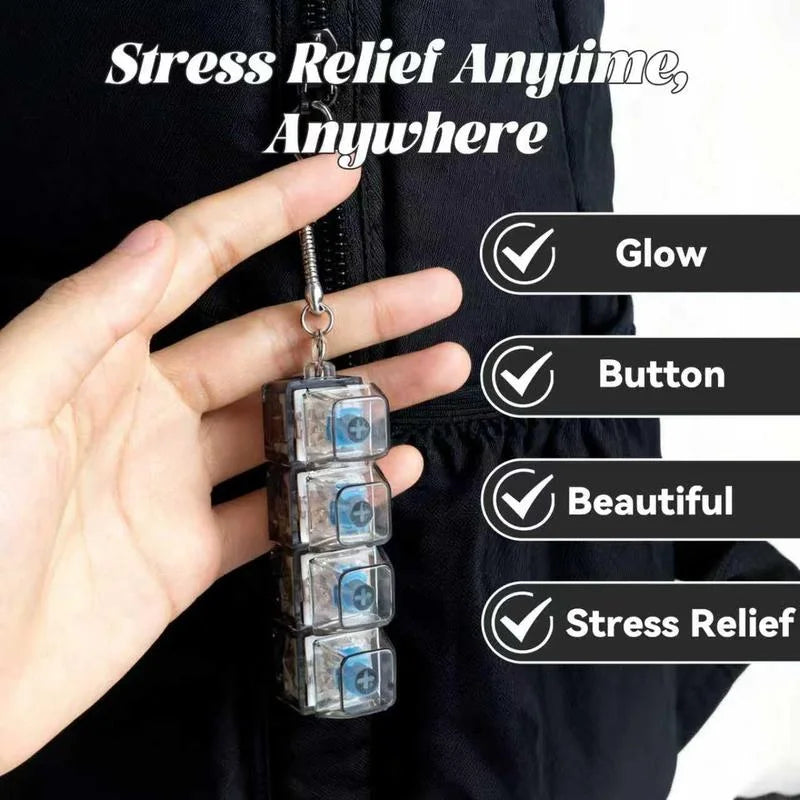 Keyboard Keychain Luminous Clicker Fidget Stress Relief Toy