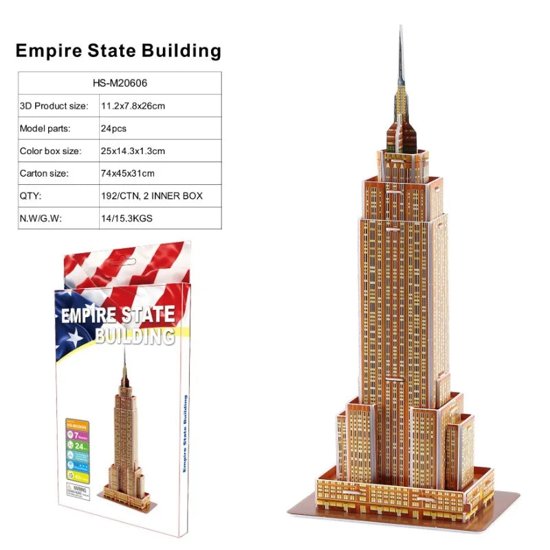 3D Architecture Puzzle – Famous Building Model Puzzle for Kids