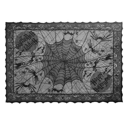 Halloween Spider Web Table Runner – Black Tablecloth Decor