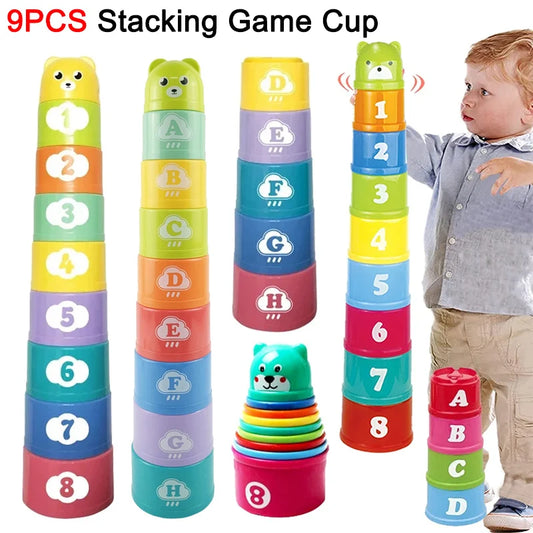 Stacking Cups Game for Kids Montessori Educational Board Game