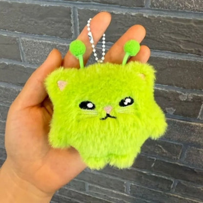 Cute Alien Cat Plush Keychain Set – 2-Piece Kawaii Cat Pendant