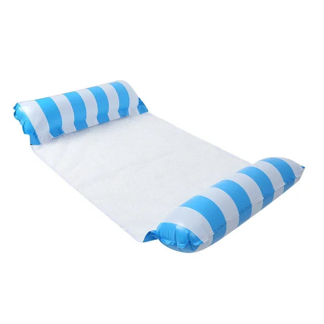 Summer Swim Inflatable Floating Water Mattresses Hammock Stripe Lounge Chairs Pool Water Sports Toys Floating Mat Pool Toys Kids