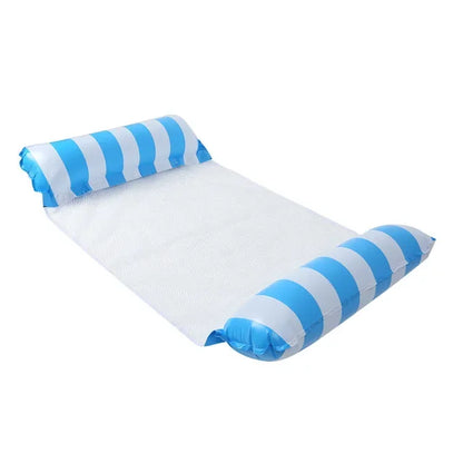 Summer Swim Inflatable Floating Water Mattresses Hammock Stripe Lounge Chairs Pool Water Sports Toys Floating Mat Pool Toys Kids