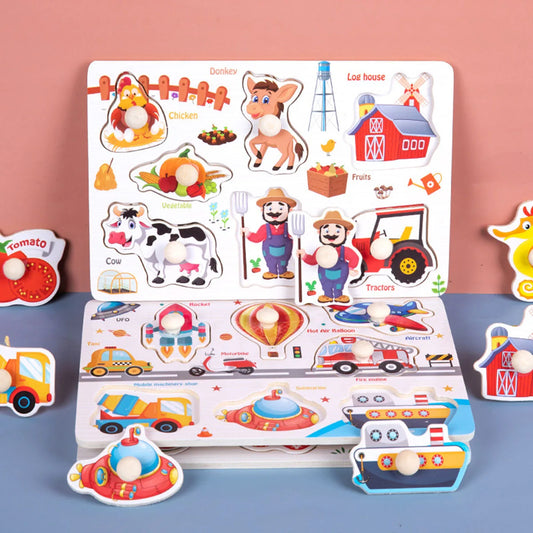 Wooden Animal Jigsaw Puzzle for Kids – Educational Puzzle Toy