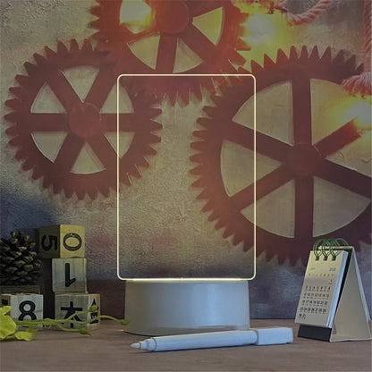 LED Message Board Night Light – USB Acrylic Write-On Lamp