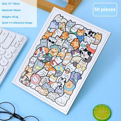 Wooden Animal Puzzle – 50 Piece Irregular Educational Jigsaw