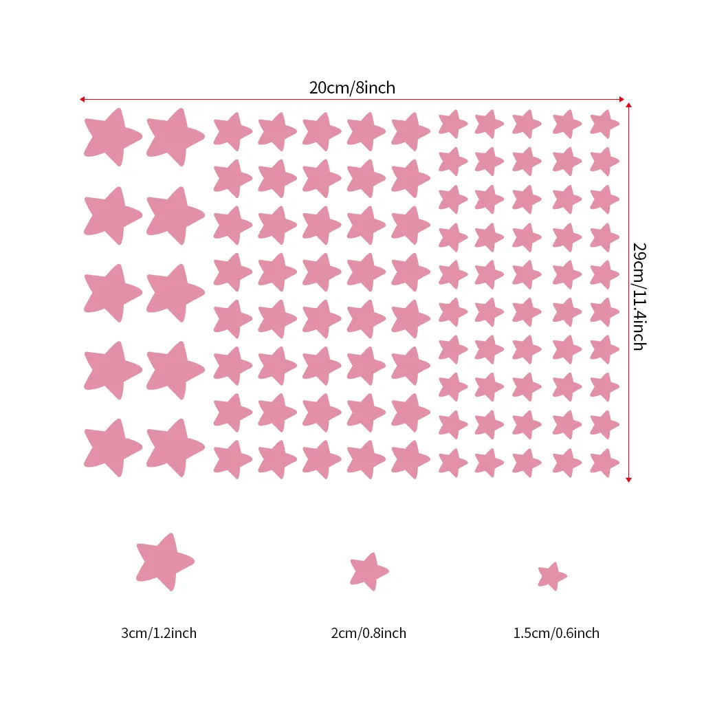 100 Glow in the Dark Star Stickers for Kids Rooms