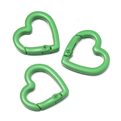 Heart Carabiner Clips, Metal Spring Clasp Keychain Hooks 5pcs