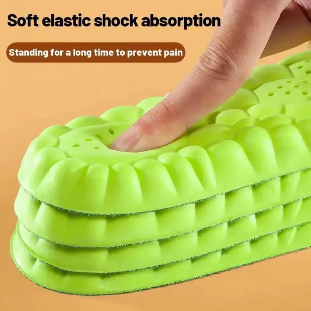 4D Super Soft Sports Insoles Shock Absorption Arch Support Orthopedic Shoe Pads for Running Basketball