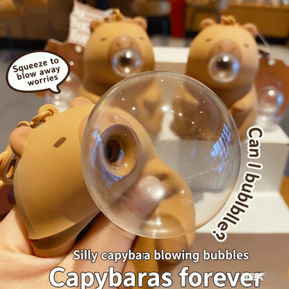 Capybara Doll Pinch Pendant Toys Squeeze Spit Bubble Decompression Toy Children's Schoolbag Doll Pendant Decoration party gift