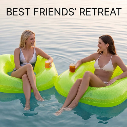 Inflatable Pool Float Chair with Cup Holder