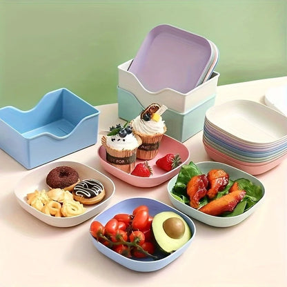 Fruit Snack Plates – 10-Piece Plastic Dessert Serving Dishes