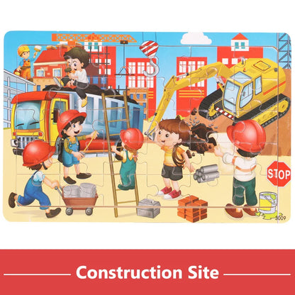 Wooden Puzzle Toys 30-Piece Animal Jigsaw Puzzle for Kids