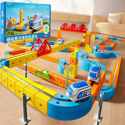 Magnetic Train Toy with DIY Track for Creative Play