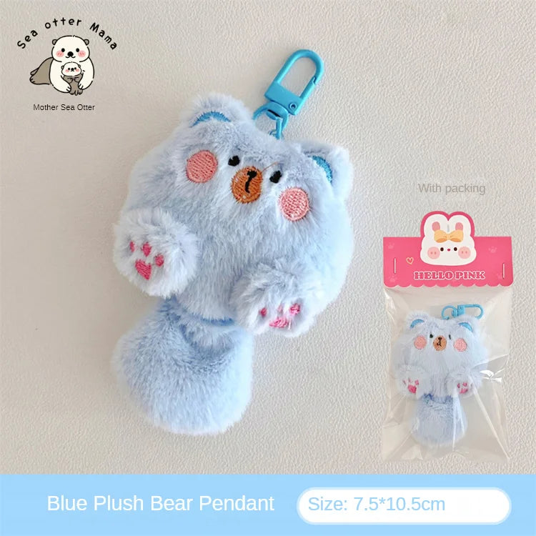 Plush Cat Bag Charm – Cute Cartoon Backpack Pendant
