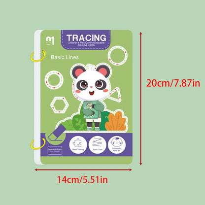 Reusable Tracing Workbook 34-Page Handwriting Practice Book for Kids