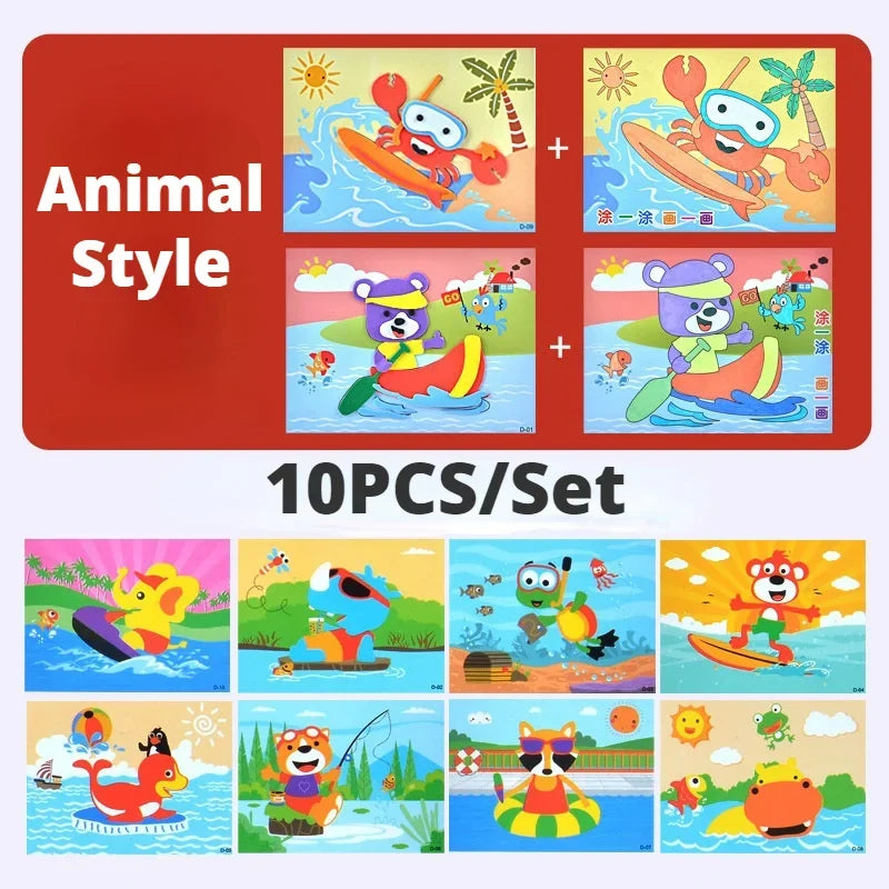 EVA Foam Sticker Puzzle Set with 3D Animal Crafts for Kids