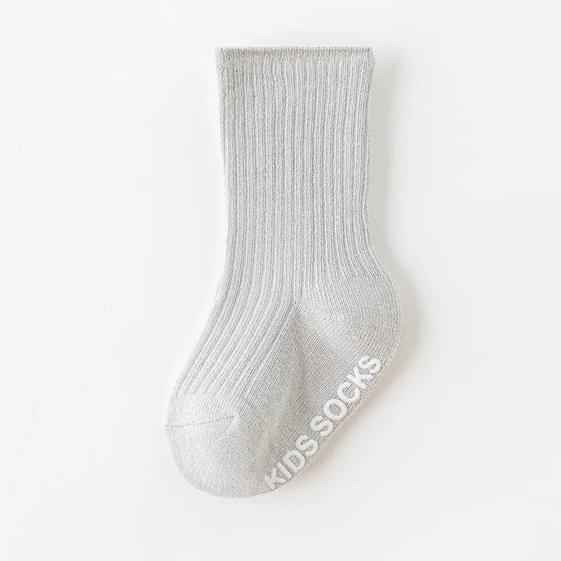 3Pairs/Lot Baby Socks Boys Girls Cotton Stripe Soft Sock Kids Toddler Non-Slip Rubber Grips Floor Socken For 0-3 Years