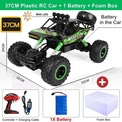 4WD RC Off-Road Climbing Truck with Suspension and LED Lights