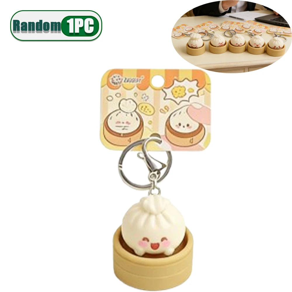 Steamed Bun Squishy Keychain – Slow Rebound Fidget Toy