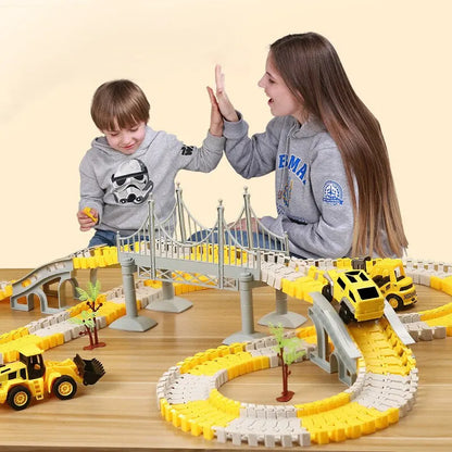 Electric Track Toy Car DIY Engineering Set for Kids