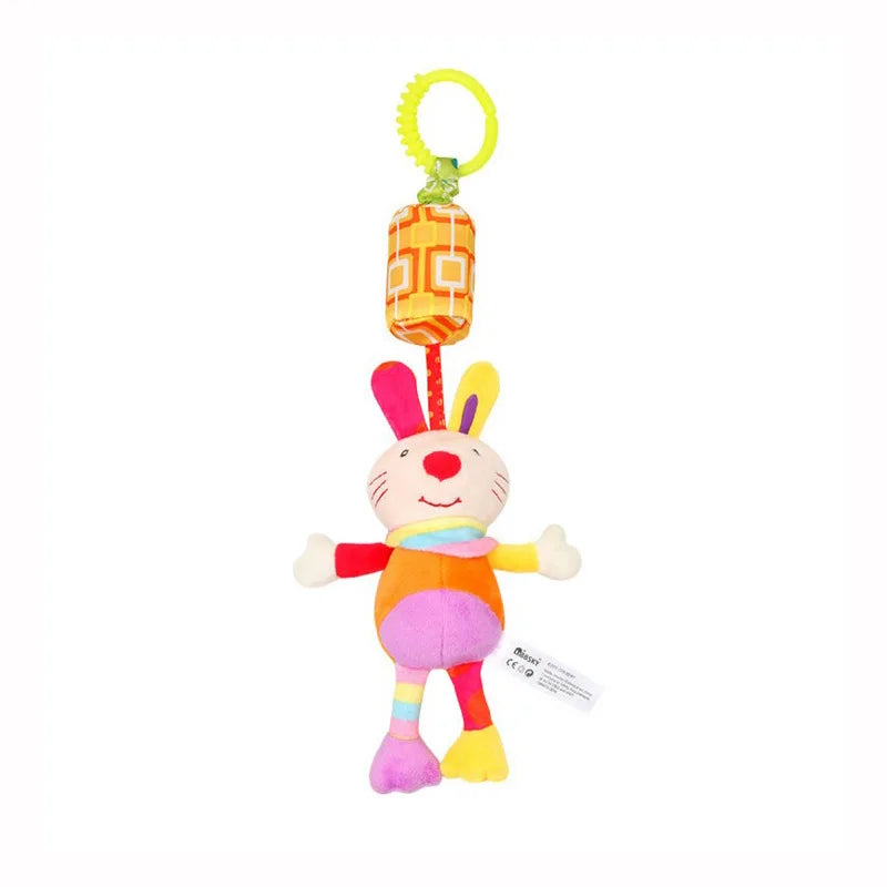 Baby Hanging Rattle – Plush Animal Sensory Toy for Stroller & Crib
