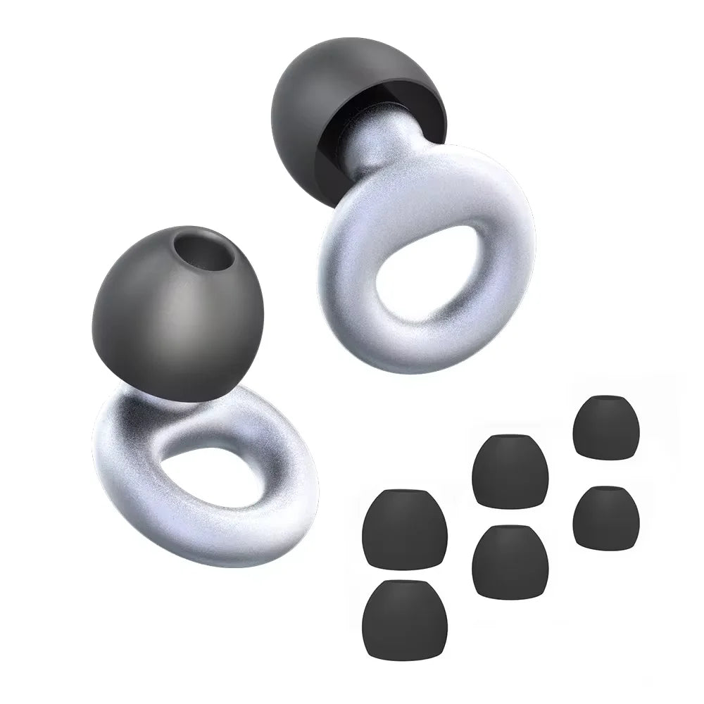 Quiet Ear Plugs for Noise Reduction – Super Soft, Reusable Hearing Protection for Sleep,Swim, Work 8 Ear Tips in XS/S/M/L